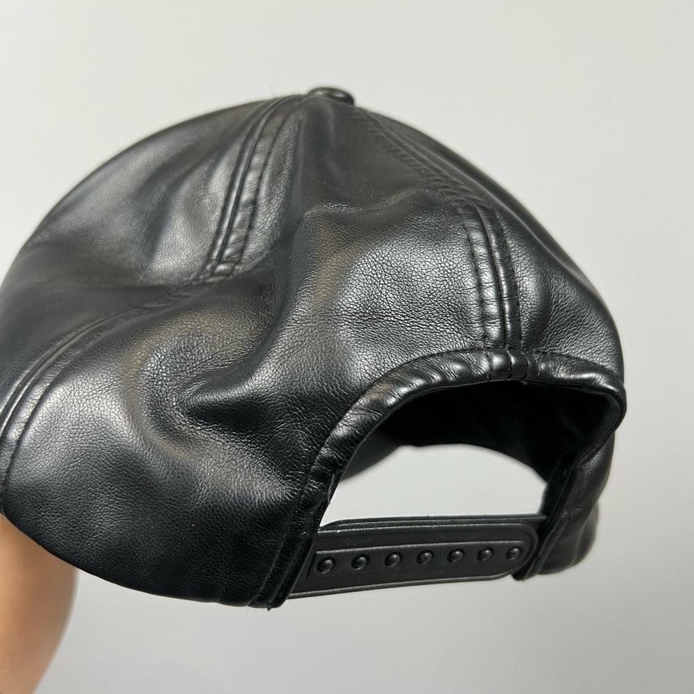 Aritzia Black Faux Leather Baseball Cap - Picture 6 of 7
